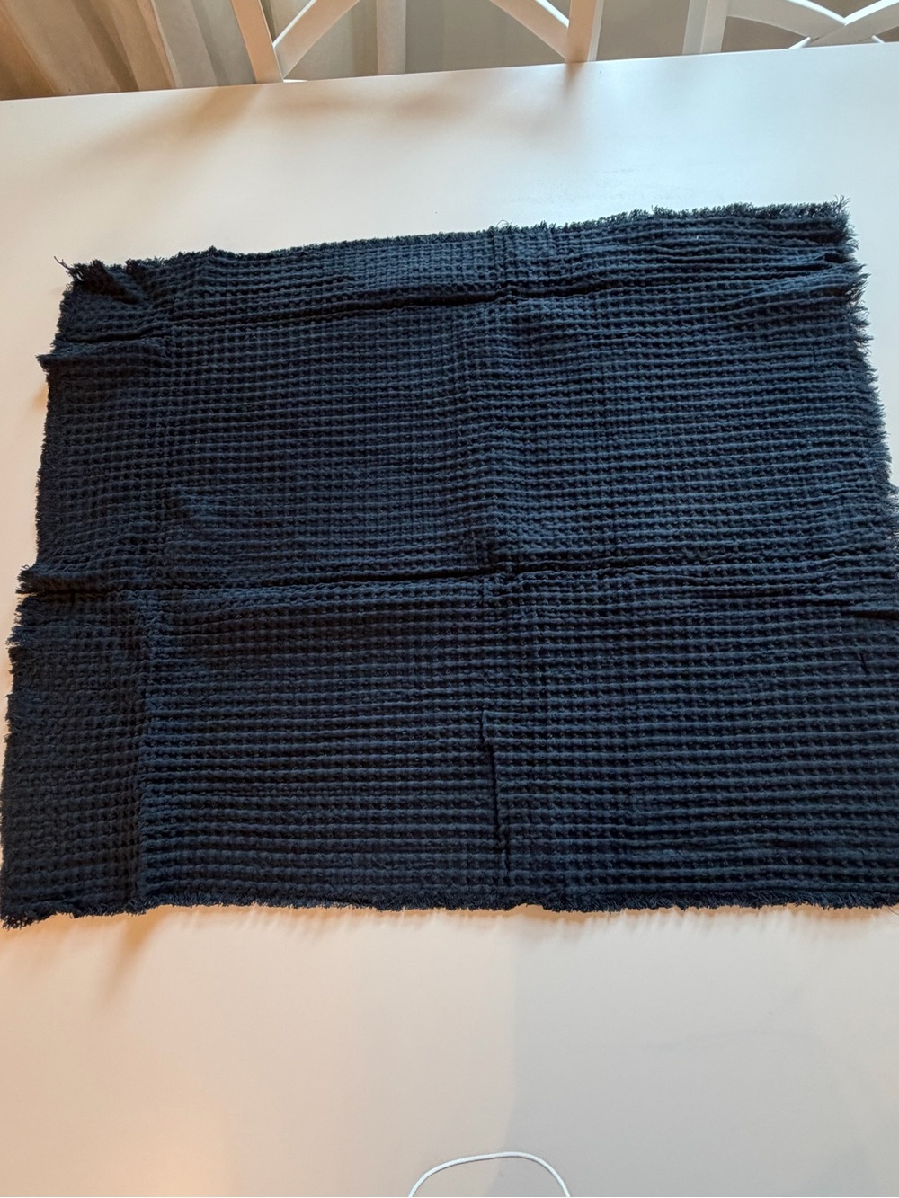 Amity Home Waffle Knit Navy Pillow Cover - Picture 5 of 5